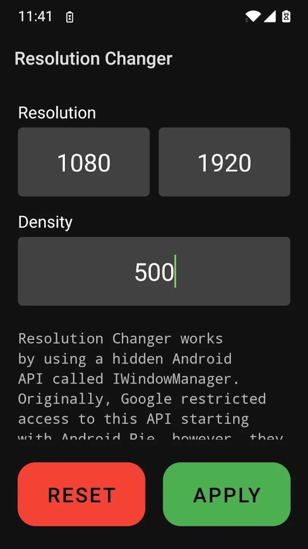 Resolution Changer APK Download