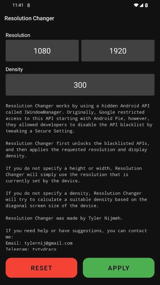 Resolution Changer APK